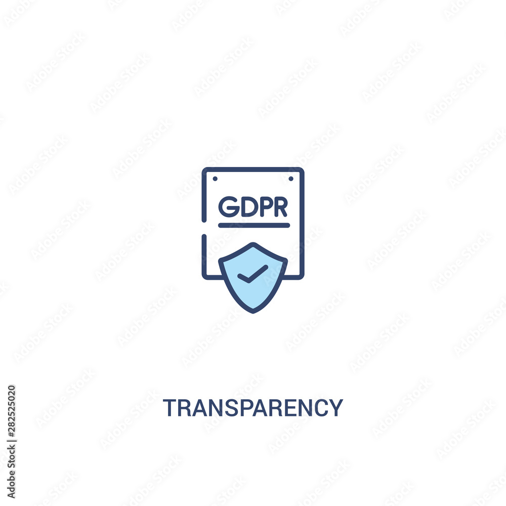 Poster transparency concept 2 colored icon. simple line element illustration. outline blue transparency sym