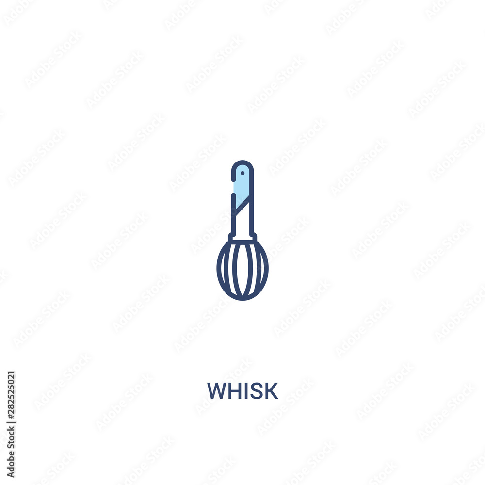 Poster whisk concept 2 colored icon. simple line element illustration. outline blue whisk symbol. can be us
