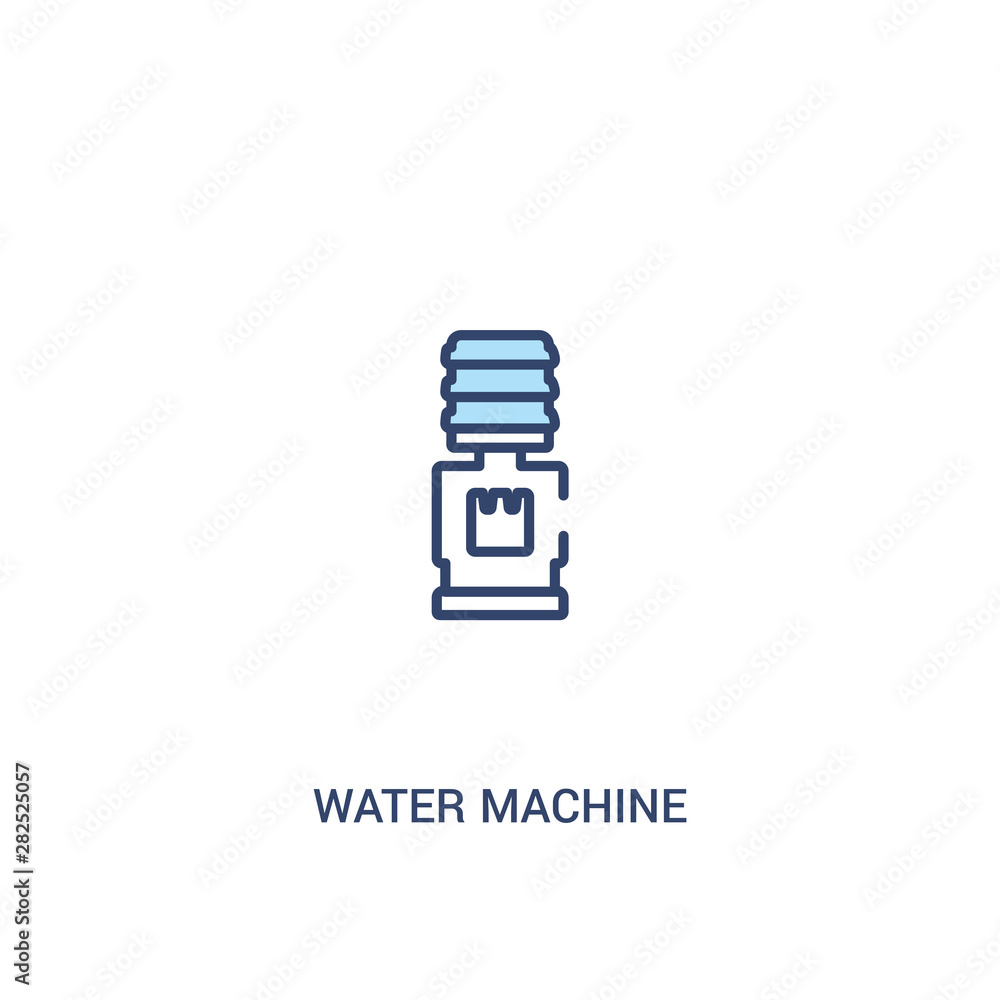 Aufkleber water machine concept 2 colored icon. simple line element illustration. outline blue water machine s