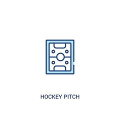 Fototapeta na wymiar hockey pitch concept 2 colored icon. simple line element illustration. outline blue hockey pitch symbol. can be used for web and mobile ui/ux.