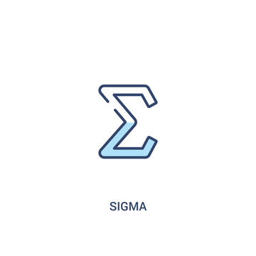 sigma concept 2 colored icon. simple line element illustration. outline blue sigma symbol. can be used for web and mobile ui/ux.