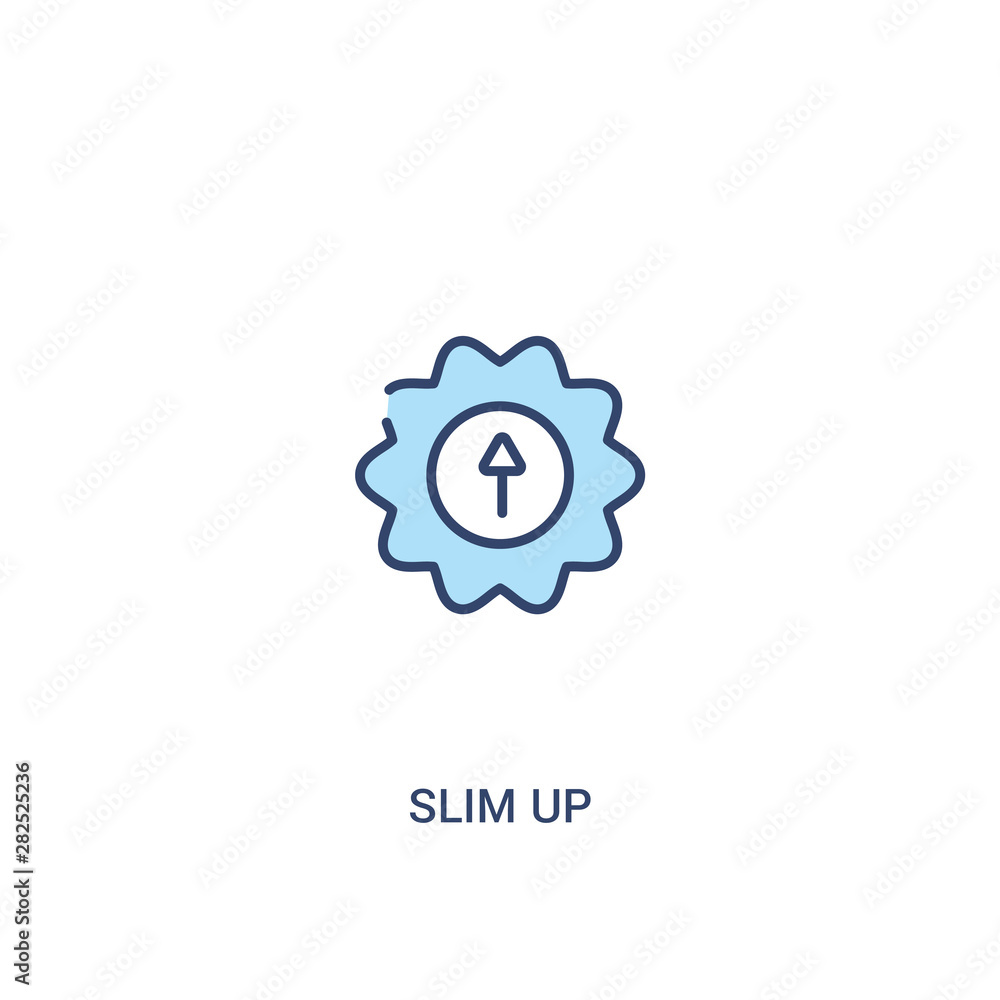 Aufkleber slim up concept 2 colored icon. simple line element illustration. outline blue slim up symbol. can b