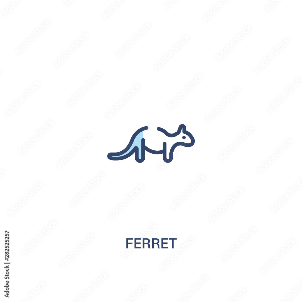 Poster ferret concept 2 colored icon. simple line element illustration. outline blue ferret symbol. can be 