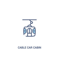 cable car cabin concept 2 colored icon. simple line element illustration. outline blue cable car cabin symbol. can be used for web and mobile ui/ux.