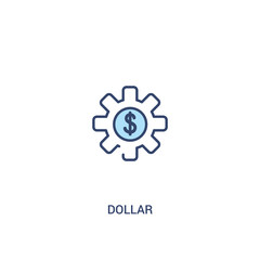 dollar concept 2 colored icon. simple line element illustration. outline blue dollar symbol. can be used for web and mobile ui/ux.