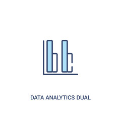 data analytics dual bars concept 2 colored icon. simple line element illustration. outline blue data analytics dual bars symbol. can be used for web and mobile ui/ux.