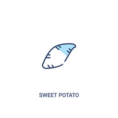 sweet potato concept 2 colored icon. simple line element illustration. outline blue sweet potato symbol. can be used for web and mobile ui/ux.