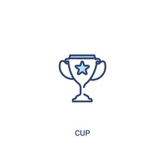 cup concept 2 colored icon. simple line element illustration. outline blue cup symbol. can be used for web and mobile ui/ux.