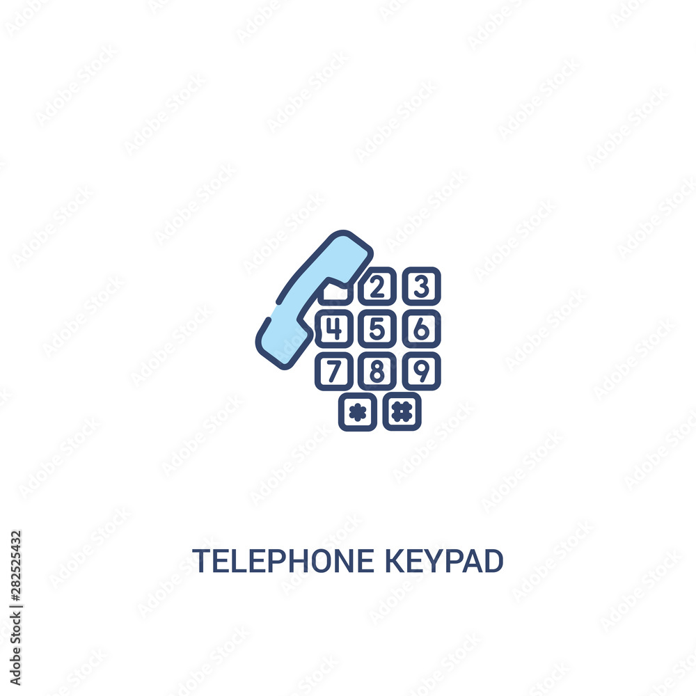 Poster telephone keypad concept 2 colored icon. simple line element illustration. outline blue telephone ke