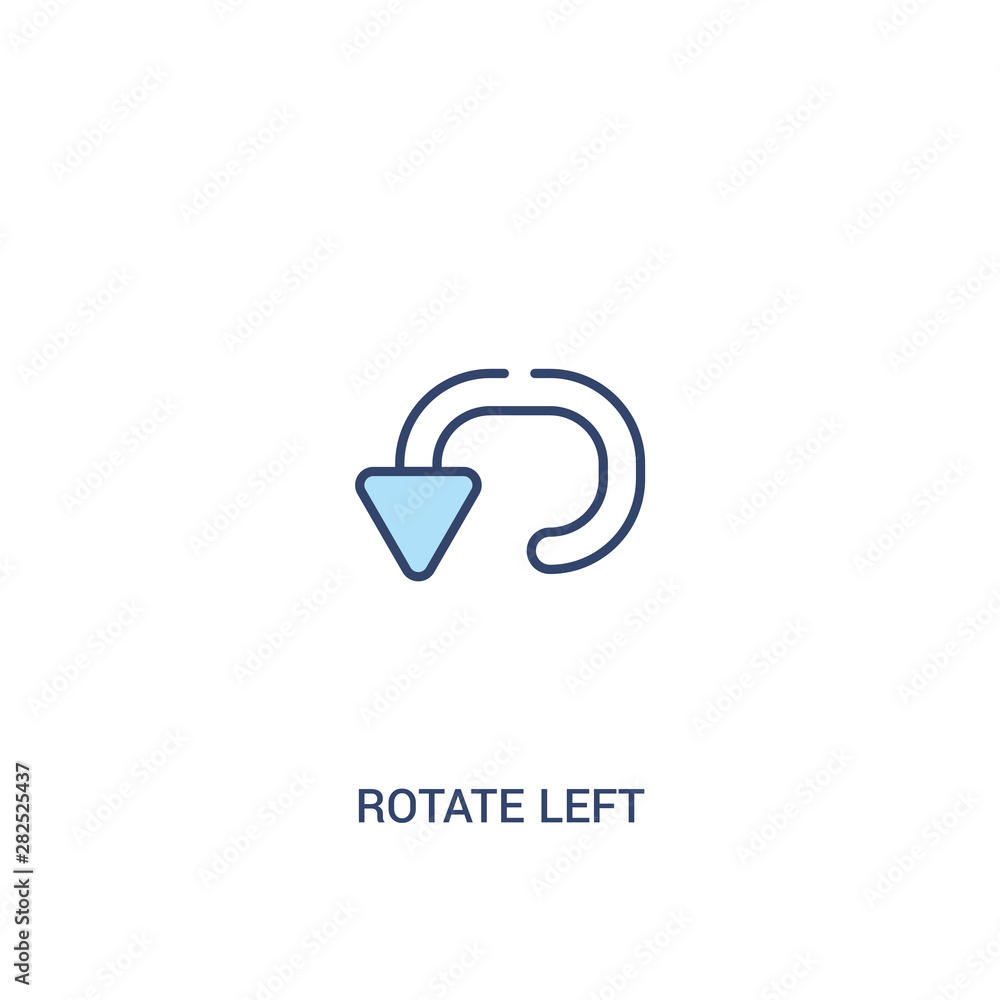 Poster rotate left concept 2 colored icon. simple line element illustration. outline blue rotate left symbo