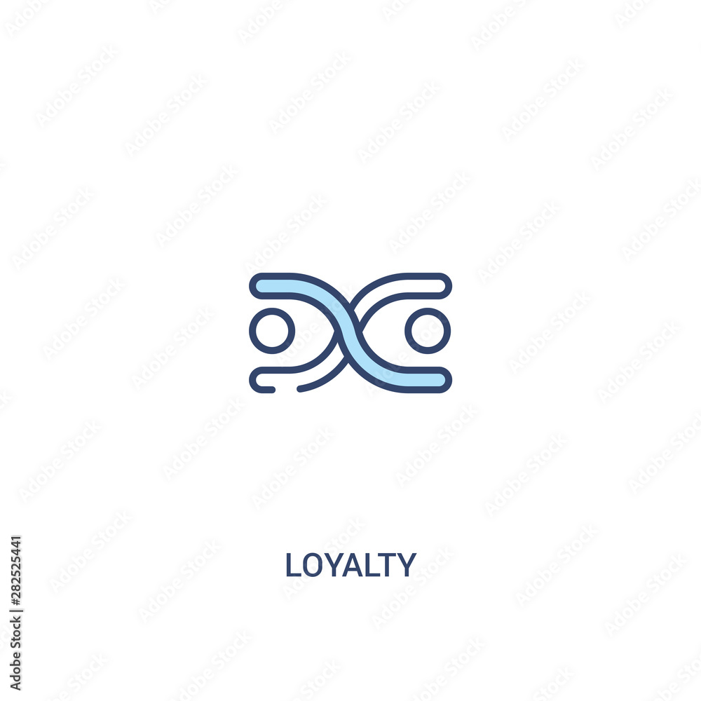 Poster loyalty concept 2 colored icon. simple line element illustration. outline blue loyalty symbol. can b