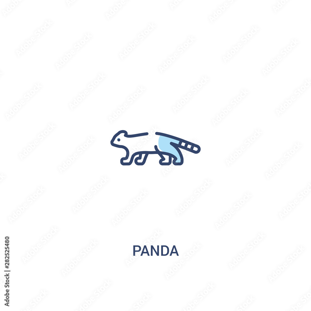 Aufkleber panda concept 2 colored icon. simple line element illustration. outline blue panda symbol. can be us