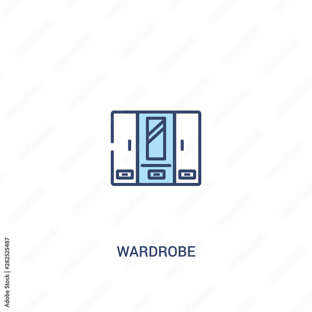 Poster wardrobe concept 2 colored icon. simple line element illustration. outline blue wardrobe symbol. can