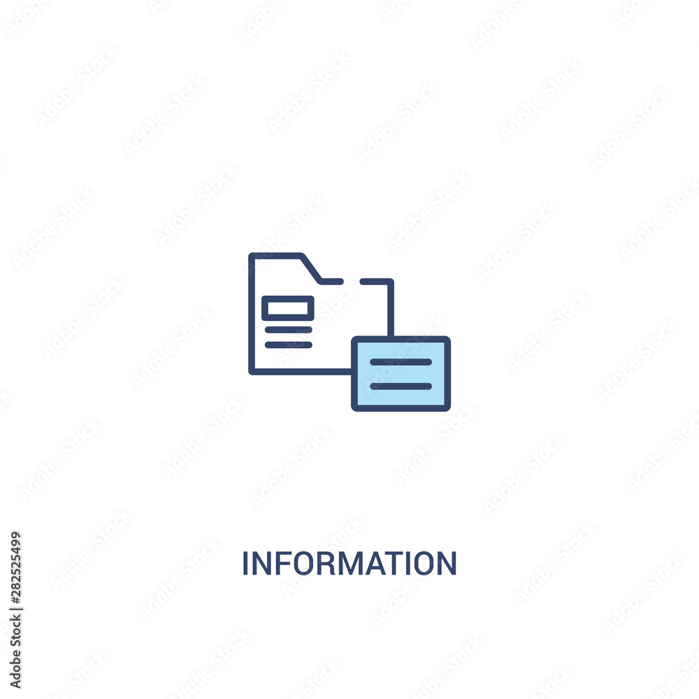 Poster information concept 2 colored icon. simple line element illustration. outline blue information symbo
