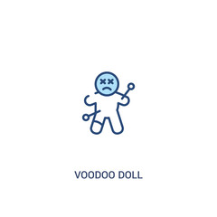 voodoo doll concept 2 colored icon. simple line element illustration. outline blue voodoo doll symbol. can be used for web and mobile ui/ux.