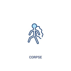 corpse concept 2 colored icon. simple line element illustration. outline blue corpse symbol. can be used for web and mobile ui/ux.