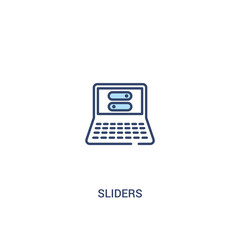 sliders concept 2 colored icon. simple line element illustration. outline blue sliders symbol. can be used for web and mobile ui/ux.