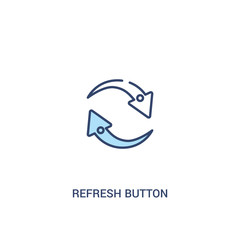refresh button concept 2 colored icon. simple line element illustration. outline blue refresh button symbol. can be used for web and mobile ui/ux.