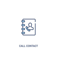 call contact concept 2 colored icon. simple line element illustration. outline blue call contact symbol. can be used for web and mobile ui/ux.