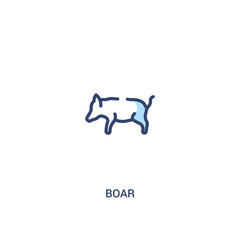 boar concept 2 colored icon. simple line element illustration. outline blue boar symbol. can be used for web and mobile ui/ux.