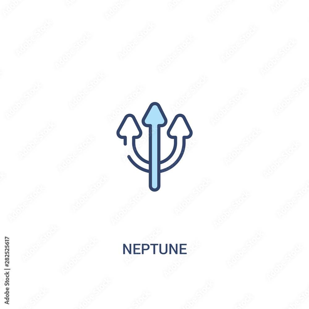 Aufkleber neptune concept 2 colored icon. simple line element illustration. outline blue neptune symbol. can b