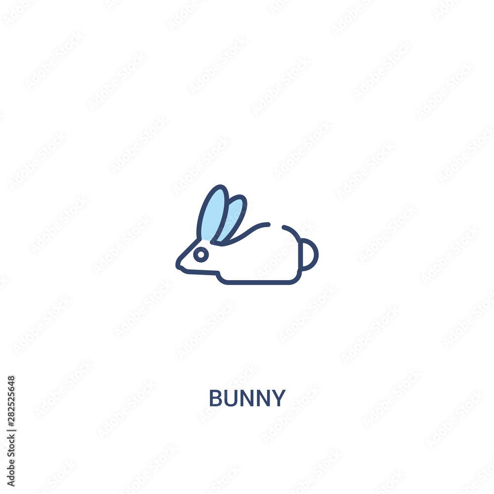 Poster bunny concept 2 colored icon. simple line element illustration. outline blue bunny symbol. can be us