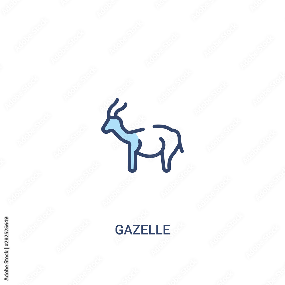 Poster gazelle concept 2 colored icon. simple line element illustration. outline blue gazelle symbol. can b