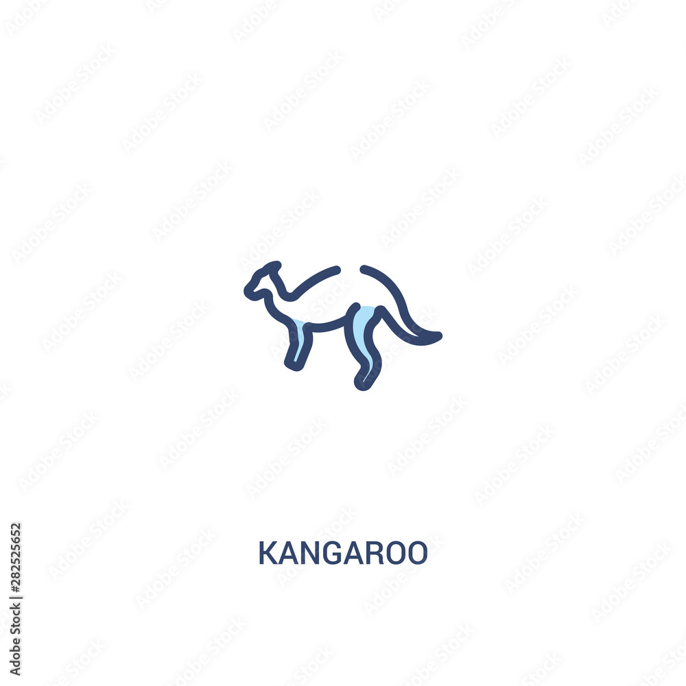 Poster kangaroo concept 2 colored icon. simple line element illustration. outline blue kangaroo symbol. can