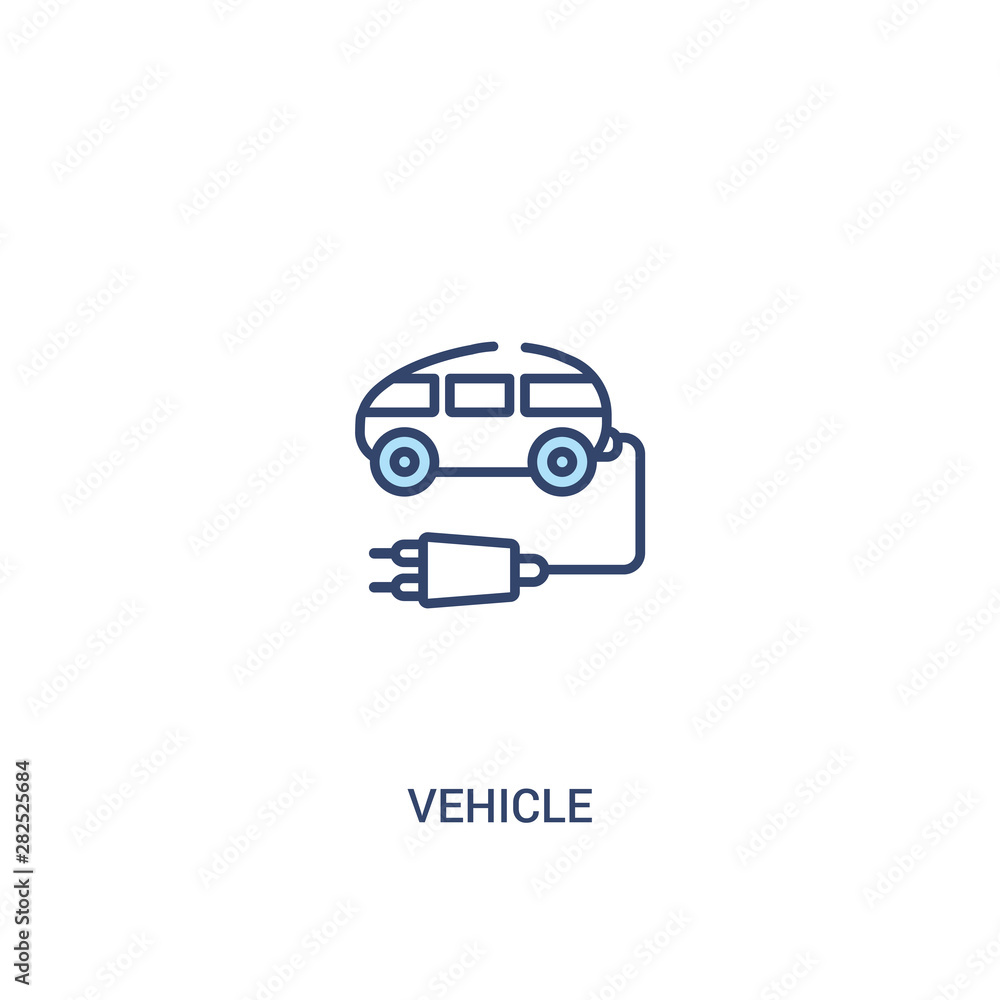 Aufkleber vehicle concept 2 colored icon. simple line element illustration. outline blue vehicle symbol. can b