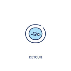 detour concept 2 colored icon. simple line element illustration. outline blue detour symbol. can be used for web and mobile ui/ux.