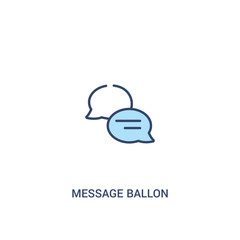 message ballon concept 2 colored icon. simple line element illustration. outline blue message ballon symbol. can be used for web and mobile ui/ux.