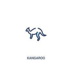 kangaroo concept 2 colored icon. simple line element illustration. outline blue kangaroo symbol. can be used for web and mobile ui/ux.