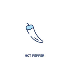 hot pepper concept 2 colored icon. simple line element illustration. outline blue hot pepper symbol. can be used for web and mobile ui/ux.