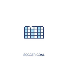 soccer goal concept 2 colored icon. simple line element illustration. outline blue soccer goal symbol. can be used for web and mobile ui/ux.