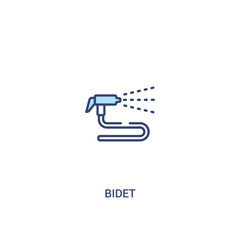 bidet concept 2 colored icon. simple line element illustration. outline blue bidet symbol. can be used for web and mobile ui/ux.