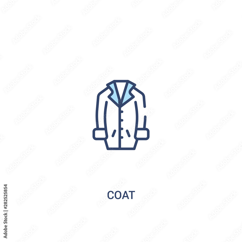 Aufkleber coat concept 2 colored icon. simple line element illustration. outline blue coat symbol. can be used