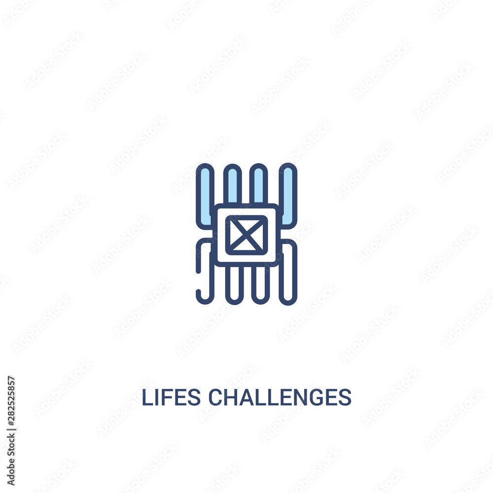 Aufkleber lifes challenges concept 2 colored icon. simple line element illustration. outline blue lifes challe