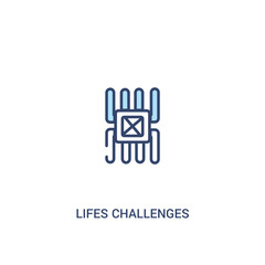 lifes challenges concept 2 colored icon. simple line element illustration. outline blue lifes challenges symbol. can be used for web and mobile ui/ux.