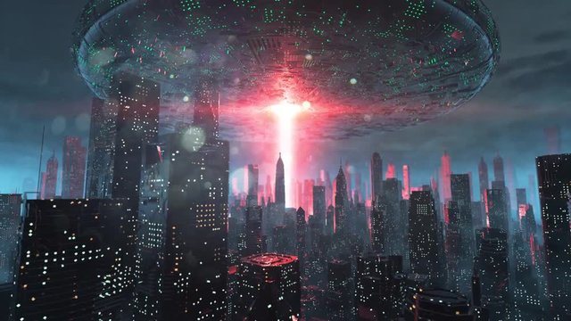 Sci-fi Alien Invasion VJ Loop Motion Background