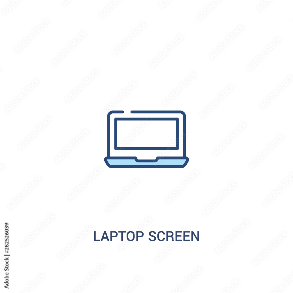 Aufkleber laptop screen concept 2 colored icon. simple line element illustration. outline blue laptop screen s