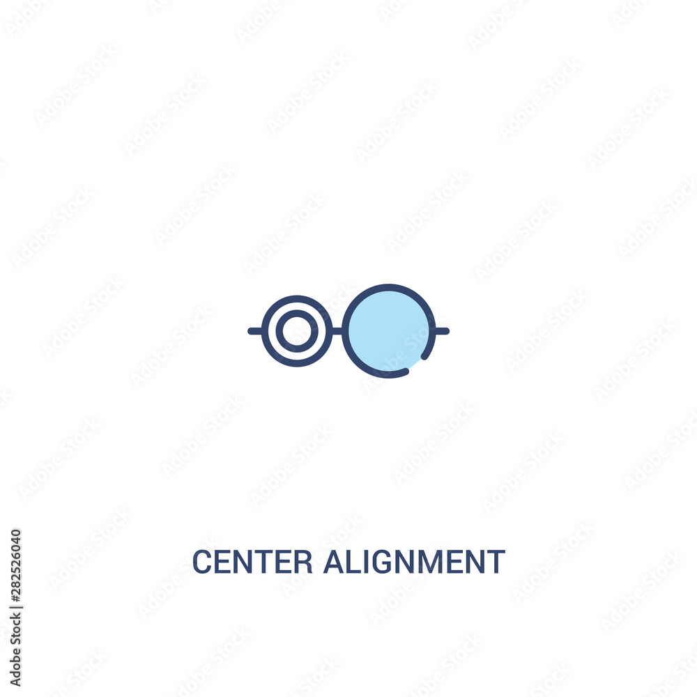 Poster center alignment concept 2 colored icon. simple line element illustration. outline blue center align