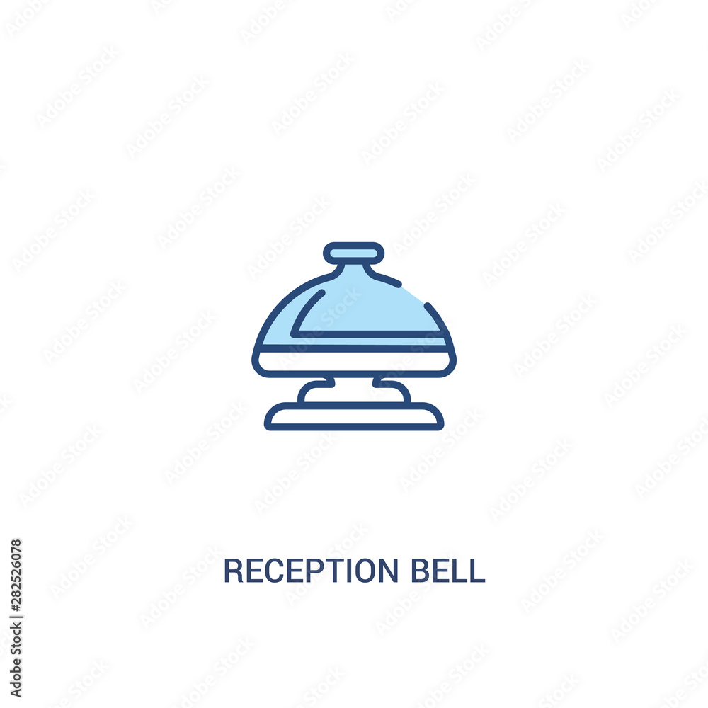 Poster reception bell concept 2 colored icon. simple line element illustration. outline blue reception bell