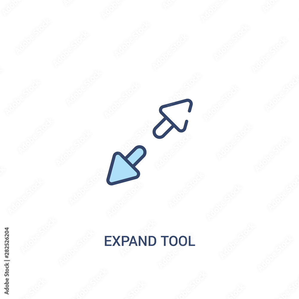 Poster expand tool concept 2 colored icon. simple line element illustration. outline blue expand tool symbo