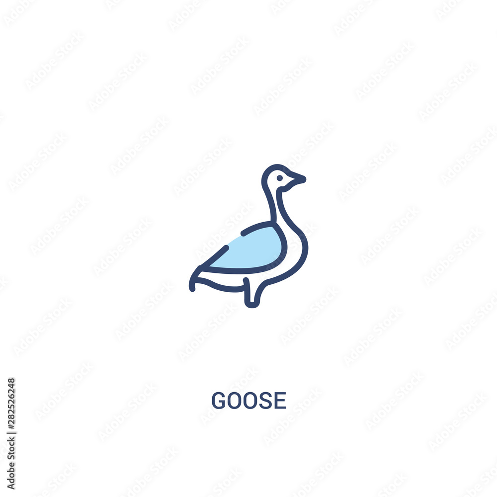 Aufkleber goose concept 2 colored icon. simple line element illustration. outline blue goose symbol. can be us