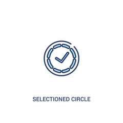 selectioned circle concept 2 colored icon. simple line element illustration. outline blue selectioned circle symbol. can be used for web and mobile ui/ux.