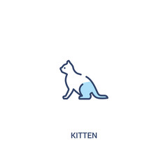 kitten concept 2 colored icon. simple line element illustration. outline blue kitten symbol. can be used for web and mobile ui/ux.