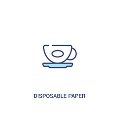 disposable paper cup concept 2 colored icon. simple line element illustration. outline blue disposable paper cup symbol. can be used for web and mobile ui/ux.