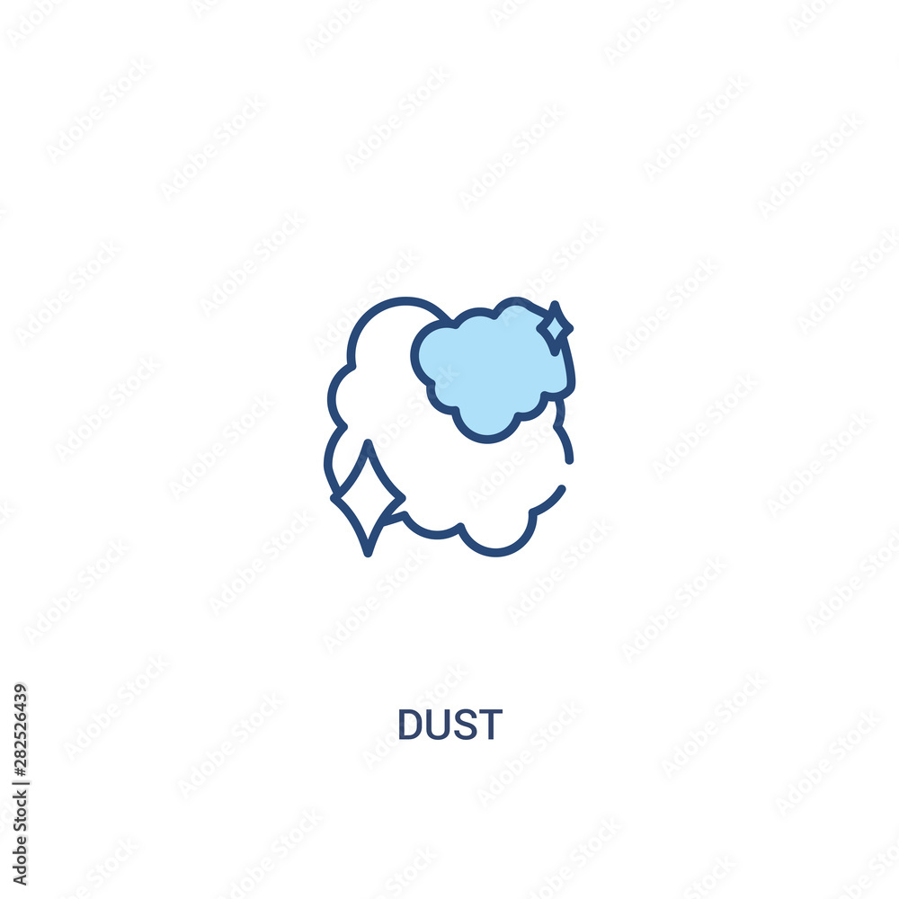 Poster dust concept 2 colored icon. simple line element illustration. outline blue dust symbol. can be used