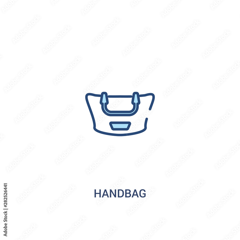Aufkleber handbag concept 2 colored icon. simple line element illustration. outline blue handbag symbol. can b