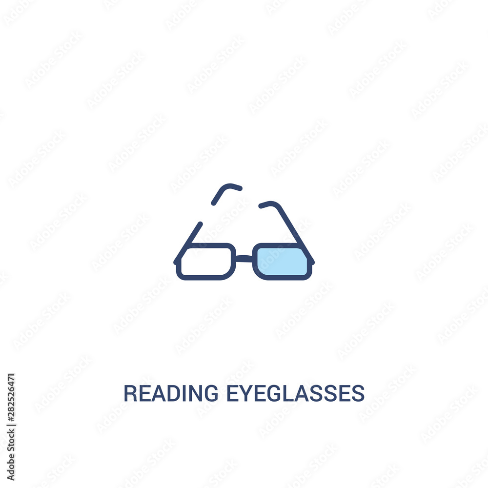 Aufkleber reading eyeglasses concept 2 colored icon. simple line element illustration. outline blue reading ey
